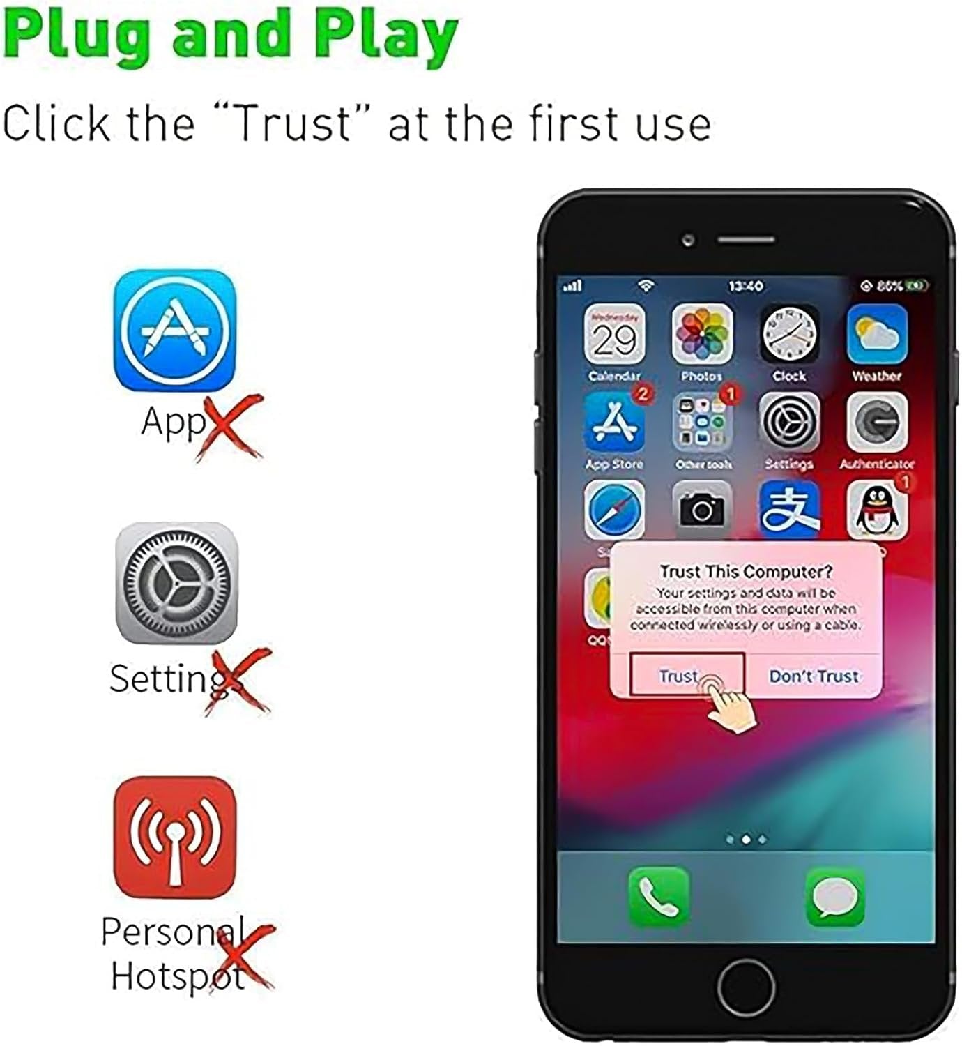 HDMI Adapter for iPhone, A-pple to HDMI Adapter, 1080P HD Apple to Digital AV A-dapter, iPad to HDM-I A-dapter for TV, Charging and Reading Simultaneously