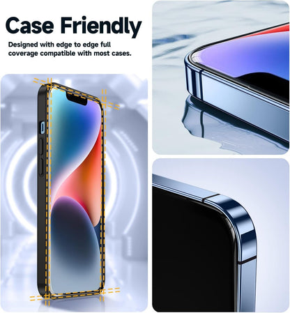 MAGIC JOHN 2 Pack for iPhone 13/14& iPhone 13 Pro 6.1 inch Tempered Glass Screen Protector, Auto Dust-Elimination,HD Clear, Easy Installation