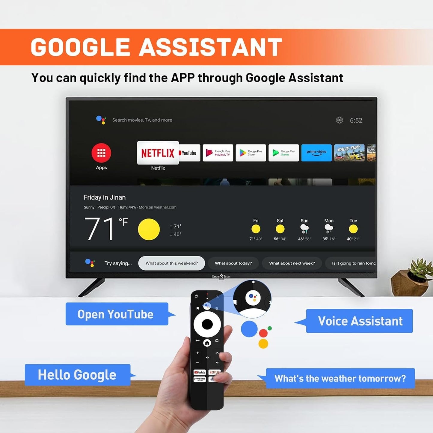 Kinhank Android 11.0 TV Box, G1 Smart TV Box Compatible with Google Netflix Certified, Streaming Media Player, Ultra 4K HDR 10+, WiFi 6, BT 5.0, DolbyAudio & Dolby Vision, Voice Control