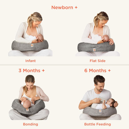 Ergobaby Natural Curve Nursing Pillow with Strap, Grey