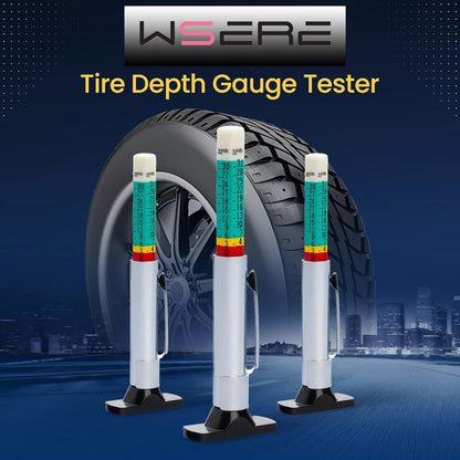 WSERE 2 Pieces Car Tire Depth Gauge Tester Tyre Tread Metric Gage Motors Measures Tool, Fast Accurate Measurement and Ensure Safety