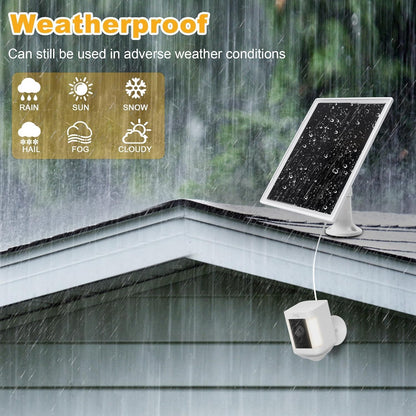 7W Solar Panel Charger for Ring Camera,Compatible with Ring Stick Up Cam Battery,Ring Spotlight Cam Battery,DC3.5 Plug,Camera Solar Panel for 5V Rechargeable Camera,13ft Cable IP65 Waterproof-2Pack