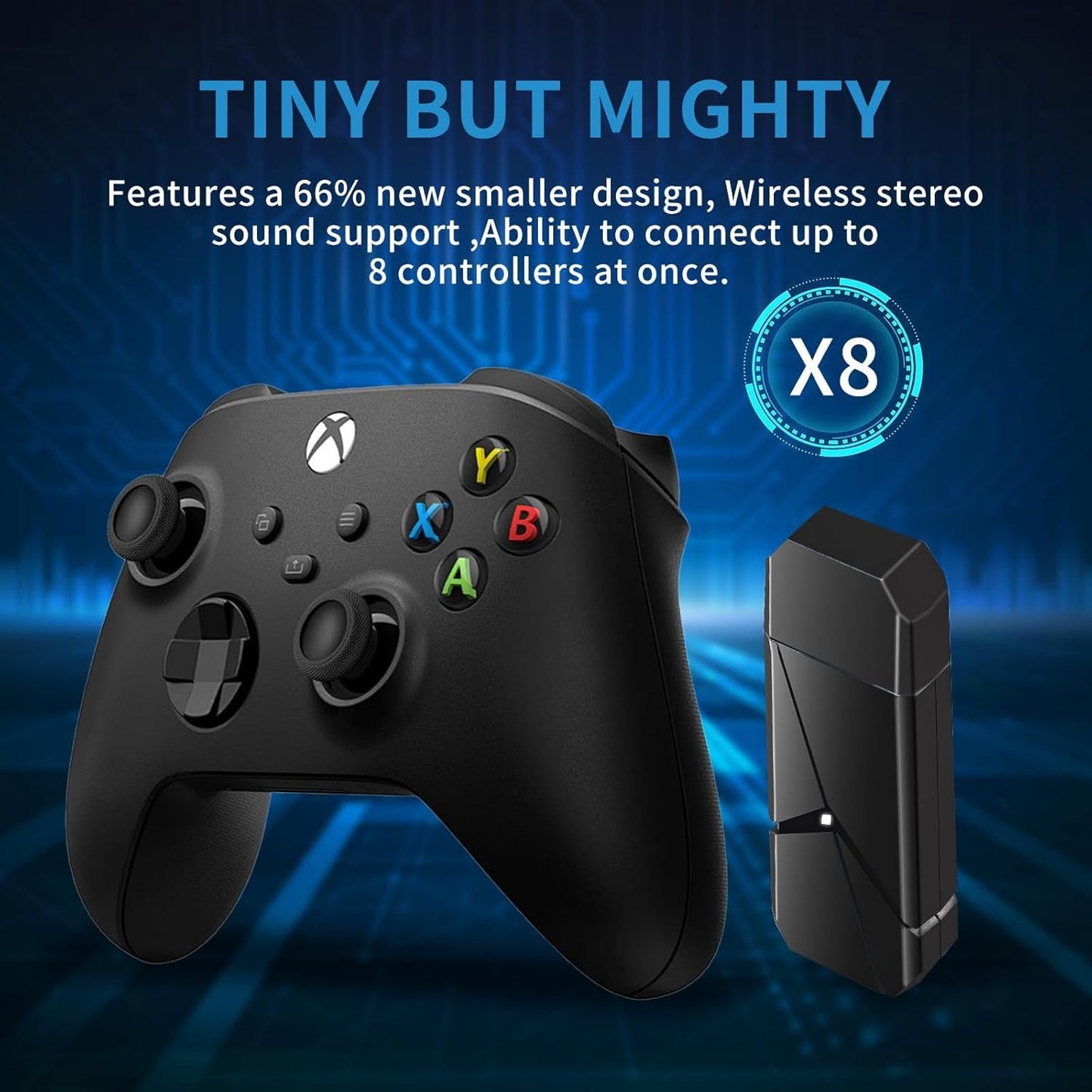 TECTINTER Wireless Adapter for Xbox One Controller & Xbox one X/S&Xbox One Elite Series Controller,USB Wireless Gaming Receiver Adapter for Windows 11/10/8.1/8/7