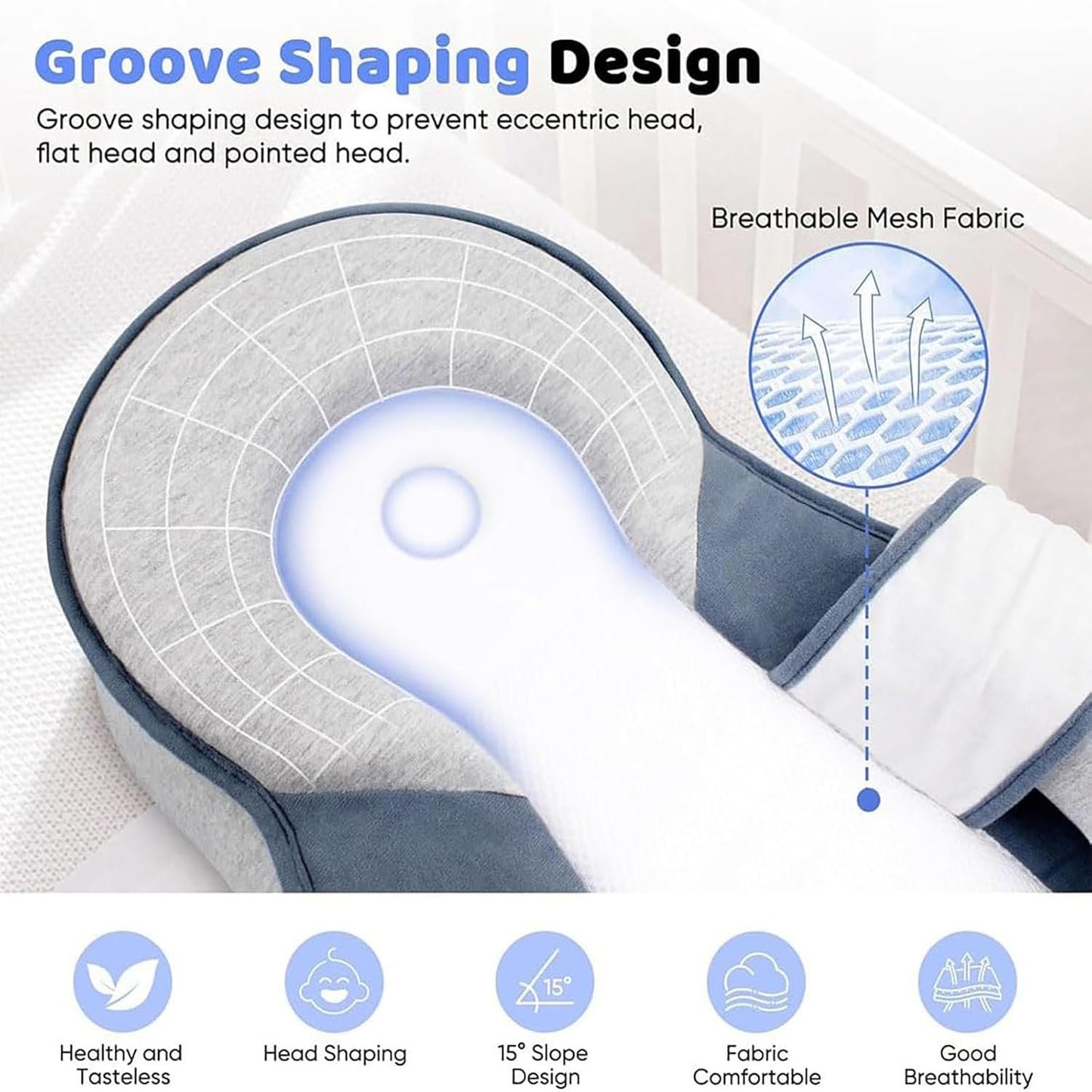 15° Anti-Choking Baby Lounger Pillow | Detachable Nursing Pillow for Newborns | Pregnant Mother Must-Have + Eco-Friendly Nursery + Portable Infant Support,Baby Lounger Pillow