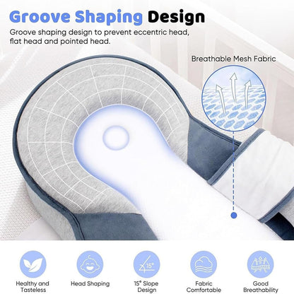 15° Anti-Choking Baby Lounger Pillow | Detachable Nursing Pillow for Newborns | Pregnant Mother Must-Have + Eco-Friendly Nursery + Portable Infant Support,Baby Lounger Pillow