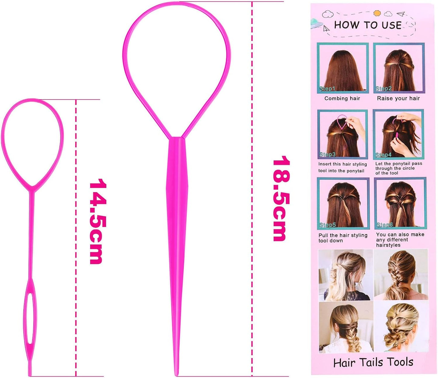 6 Pieces Hair Clip Hairstyle Accessories for Tail, French Twister Hair Twister for Women Girls, Tail Braid Tool, Multicolor