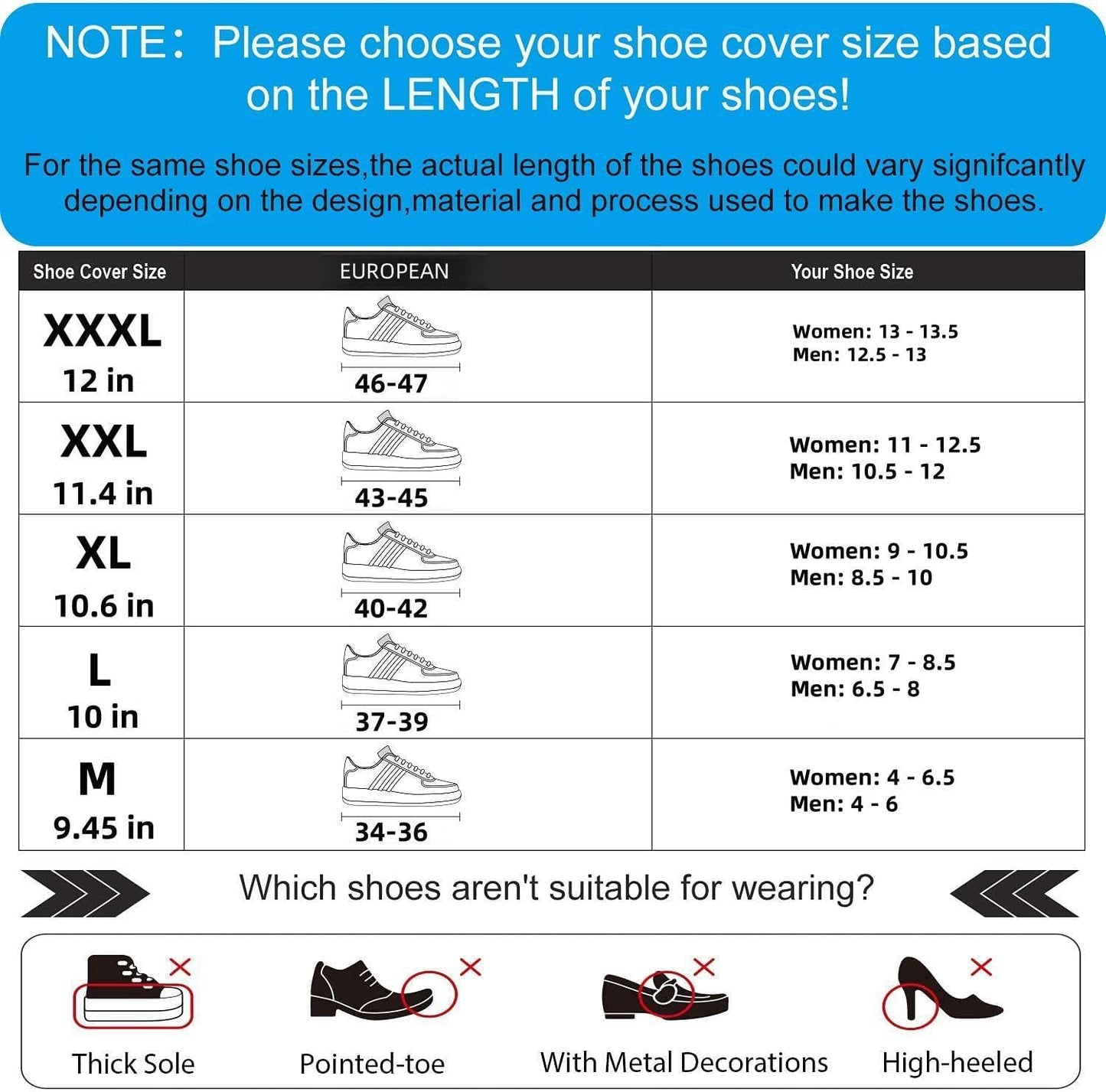 Waterproof Shoes Cover, Portable Non-Slip Rain Snow Boots Shoes Cover, Reusable Women Men TPE Rubber Sole Overshoes Protectors for Outdoor Cycling Travel （White）