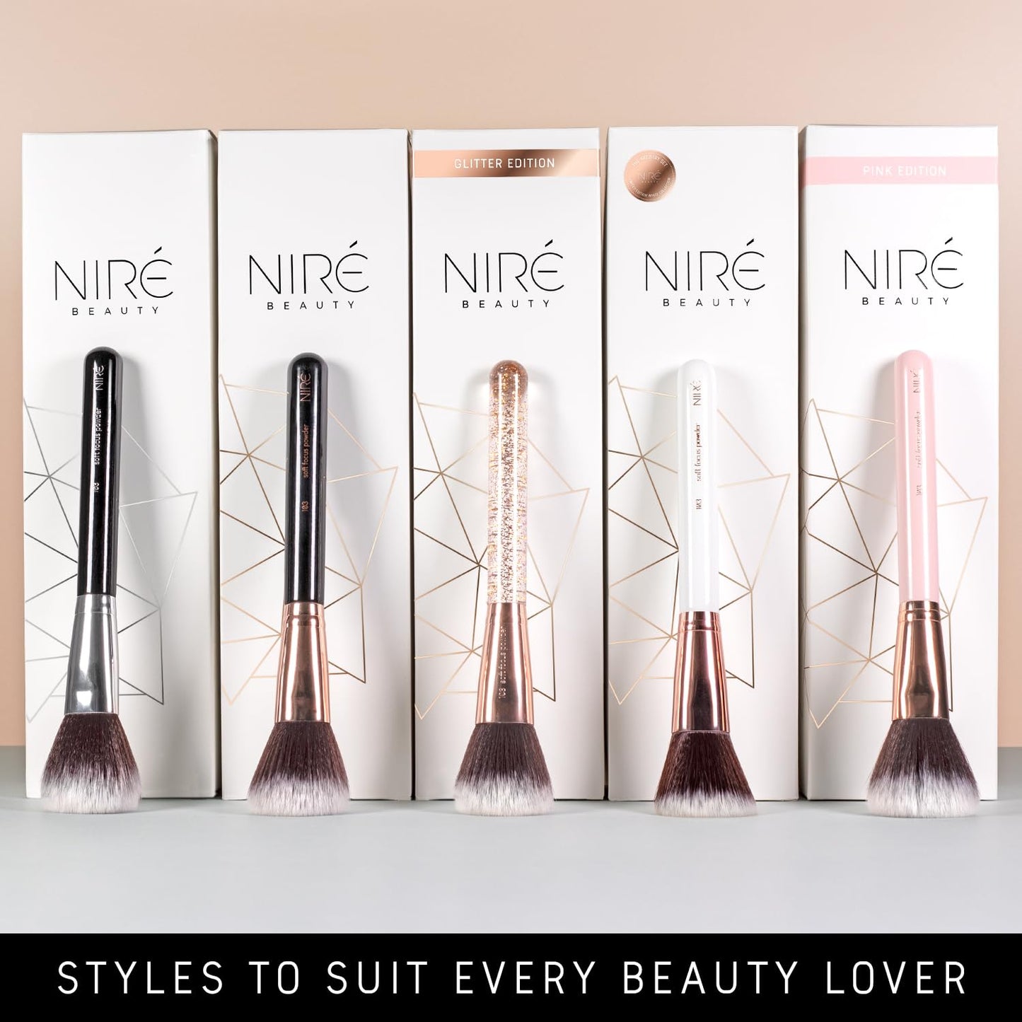 Niré Beauty 15piece Award Winning Professional Makeup Brush Set: Vegan Makeup Brushes with Case, Makeup Sponge, Brush Cleaner, Guide, Gift Box