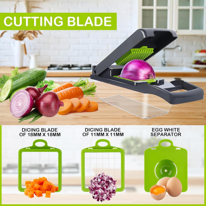 ZWLIYCHN Vegetable Chopper Cutter Mandoline Slicer Cheese Grate Onion Salad Veggie Chopper Dicer with Container Veggie Julienne Potato Cheese Grater Kitchen Tools Gadgets Hand Protector