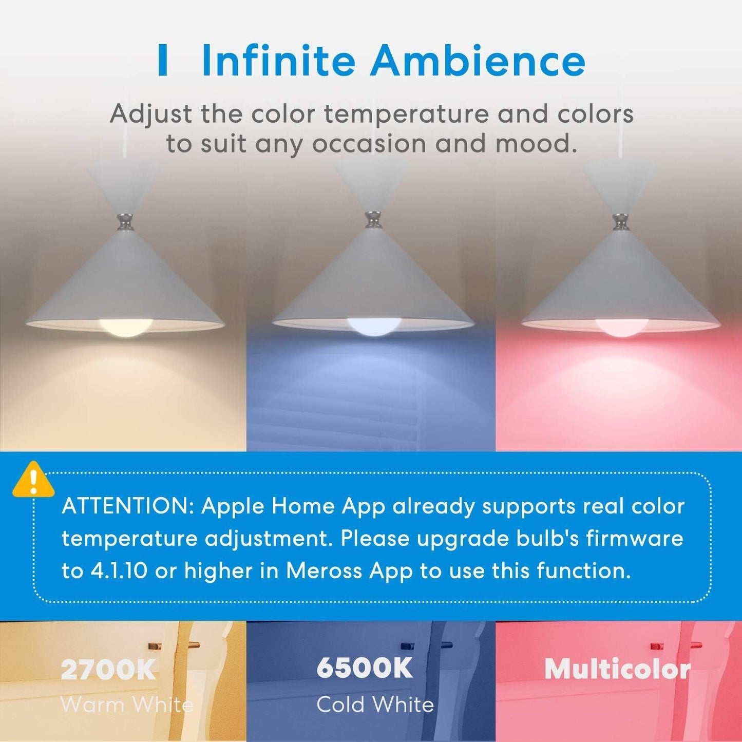 meross Smart Bulb Light Bulb B22 Compatible with HomeKit Siri, Alexa, Google Home, Voice Control Dimmable Multicolor LED Light Bulb Equivalent 60W 2 Pack