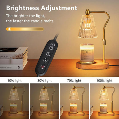 Candle Warmer Lamp with Timer and Dimmer Adjustable Height, Candle Warmer with 2 Bulbs for Scented Jar Candles Home Decor Christmas Gifts