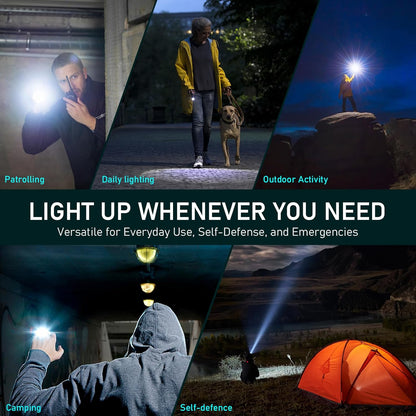 Wurkkos FC12C Tactical Flashlight 1600 High Lumens, USB-C Rechargeable LED Flashlights, 332M Long Throw Flash Light, IP68 Waterproof, Dual Switches and Constant Current Circuit for Searching, Hunting
