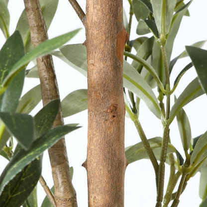 OAKRED Artificial Olive Tree 4ft, Lush Faux Olive Tree for Indoor with Natural Wood Trunk and Lifelike Fruits, Silk Tall Fake Olive Tree for Home Decor Office Living Room, 1Pcs