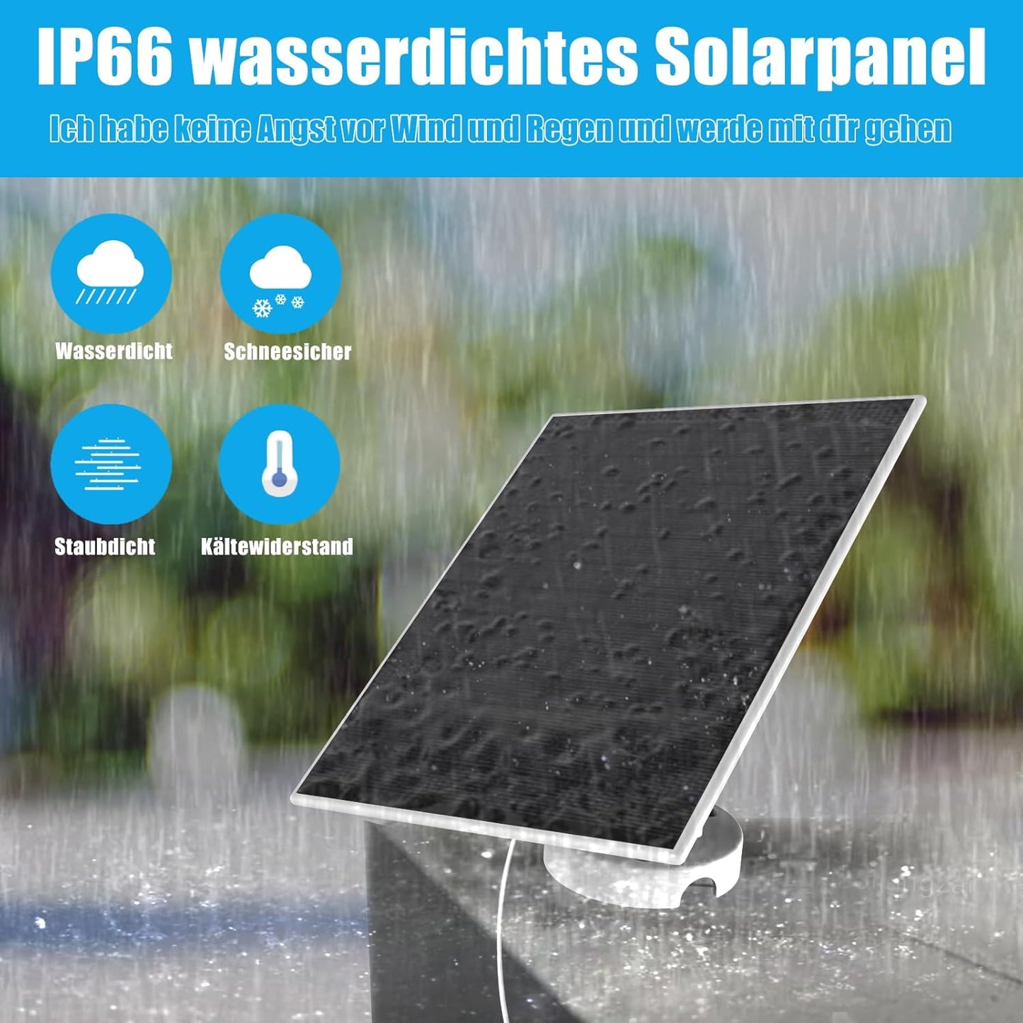 6W Solar Panel Compatible with Ring Spotlight Cam Plus/Pro and Stick Up Cam Battery, Solar Power Charger for Ring Cam with Indicator Light,13ft Cable IP66 Solar Panel USB-C and DC3.5mm Ports