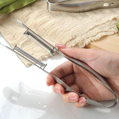 Vegetable Peeler, Double-Sided Stainless Steel Cucumber Peeler, Kitchen Gadgets Tools for Salad Making Juicing Restaurant Outdoor Market Food Prep