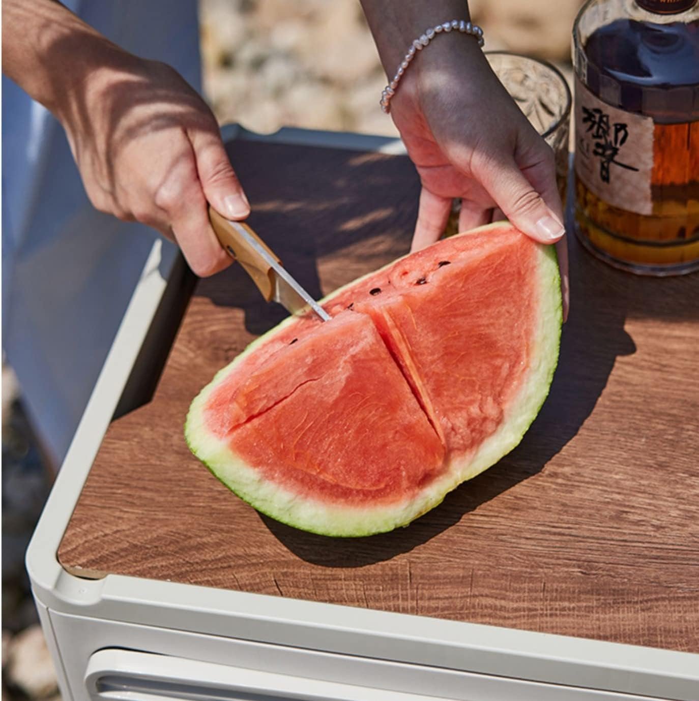 Radefasun Foldable Storage Bins with Wood Lids Plastic Collapsible Storage Box with Cutting Board Portable Stackable Grocery Books Container Folding Latching Storage Crate with Removable Pulley (S)