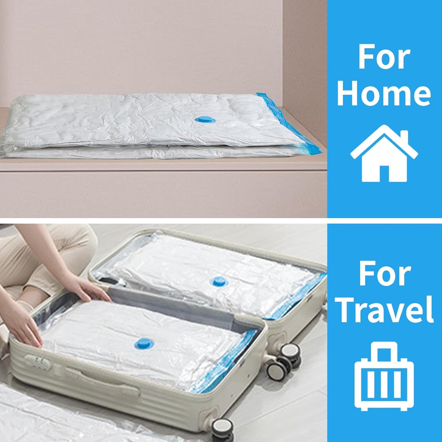 15-Pack Heavy Duty Vacuum Storage Bags with Hand Pump | 3 Jumbo + 4 Large/Medium/Small Sizes | Space-Saving Compression Bags for Clothes, Bedding, Blankets & Winter Coats (Reusable Travel Storage)