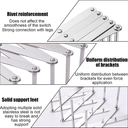 Adjustable Plate Organizer Rack, Retractable Small Dish Drying Rack, Stainless Steel Pot Lid Organizer for Cabinet Kitchen Cover Cutting Board Bakeware Storage Steam Rack (1 Pack)