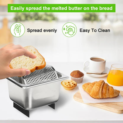 Butter Roller Belt with Stand, Butter Roller Tool, Stainless Steel Rotary Buttering Tool, Kitchen Gadgets for Shop Kitchen Cornbread Steaks
