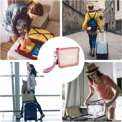 Clear Travel Makeup Bag, Lightweight Toiletry Organizer with Net Pockets 5,90 pollici, Portable Cosmetic Bag for Daily Use, Palestra, Car, Honeymoon, Vacation, Hiking, Dorm, Hotel, b, Se référer au