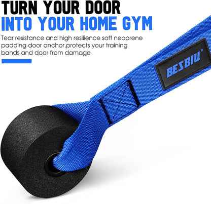 Heavy Exercise Bands Resistance Bands Set for Working Out, 300lbs Fitness Workout Bands with Handles, Door Anchor, Leg Ankle Straps, Home Gym Workout Equipment for Men Strength Training Stretching