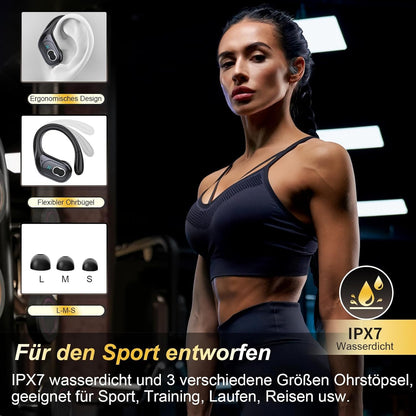STECEi Wireless Earbuds 75hrs Bluetooth 5.4 Headphone Sport, Bluetooth Earbuds HiFi Stereo Over Ear Bud with Earhooks, ENC Noise Cancelling Mic, IP7 Waterproof Wireless Earphone for Workout/Running