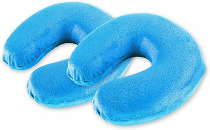 [2PCS] Swosh Travel in Comfort with 2 Pcs Memory Foam Neck Pillow, 28 x 28 x 10cm - Removable Cover, Comfortable, Blue and Green