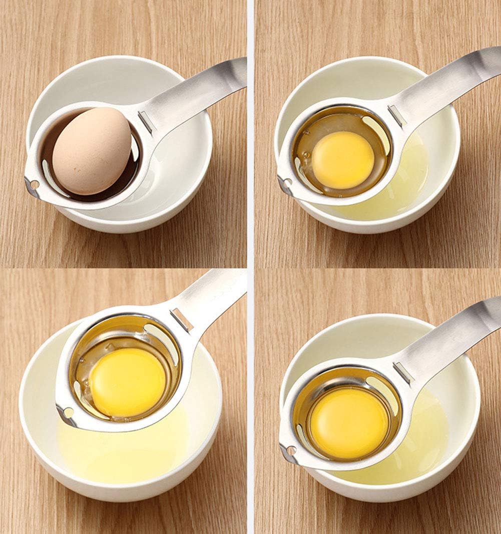 Stainless Steel Egg White Yolk Separator,Food-grade Safety Material Egg Divider Egg Yolk Separator Spoon Kitchen Tool,baking gadgets, egg extractor