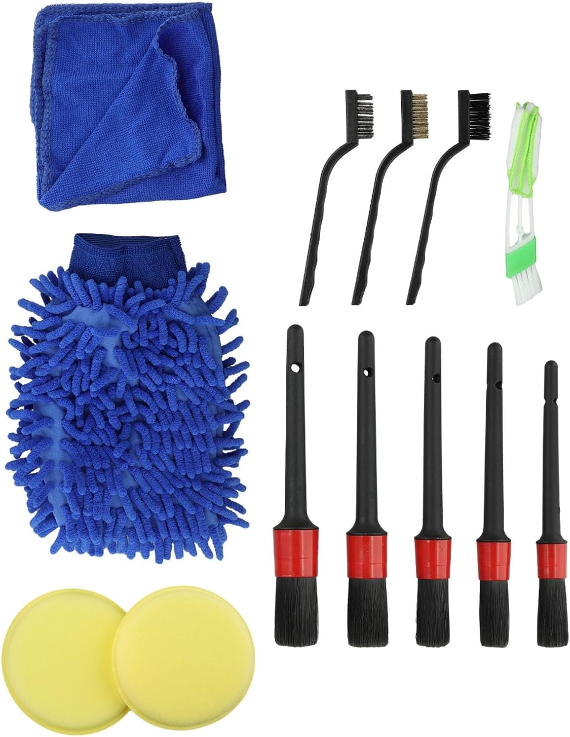 Car Cleaning Essentials - Set di 13 pennelli con guanti per una rimozione efficace della polvere