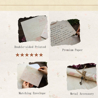 78 Pcs Stationary Writing Paper and Envelopes Set, 36 Sheet Floral Letter Paper 12 Pcs Matching Envelopes Fresh Flower Stationery Lined Writing Paper for Girls Office School Supplies 6 Styles