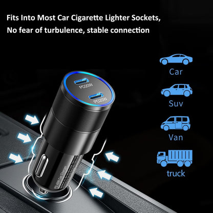 iPhone Car Charger Fast Charging, 40W Dual USB-C Cigarette Lighter Car Charger Adapter+2Pack 6ft USB C Cable+20W USB C Wall Charger Block for iPhone 16/16 Plus/16 Pro/16 Pro Max/15/15 Pro Max, iPad