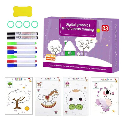 Kids Handwriting Practice Workbook, Toddler Reusable Handwriting Workbook, Educational Handwriting Workbook Learning Toy, Preschool Learning Letter Tracing Books