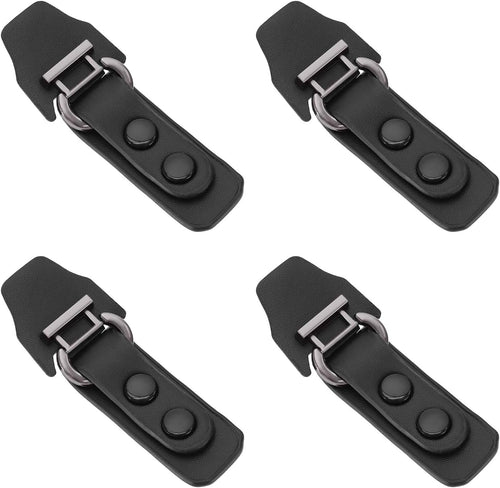 LT Easiyl 4 Pairs Black Metal Leather Clasp Fasteners PU Leather Snap Toggle with 2 Snap Fastener Metal Leather Clasp for Clothing Accessories Sew On Hooks DIY Craft 9x3.2cm