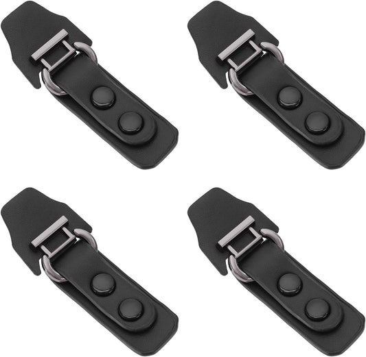 LT Easiyl 4 Pairs Black Metal Leather Clasp Fasteners PU Leather Snap Toggle with 2 Snap Fastener Metal Leather Clasp for Clothing Accessories Sew On Hooks DIY Craft 9x3.2cm