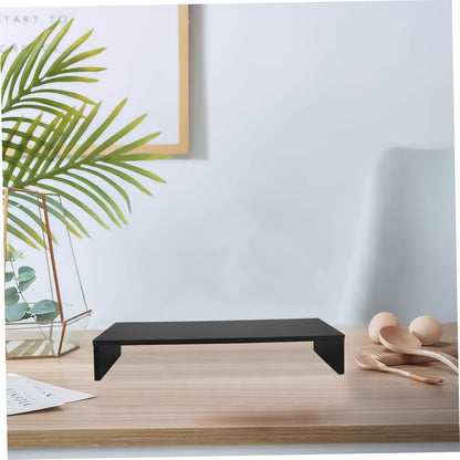 CAXUSD Desktop Computer Shelf Ergonomic Wood Monitor Stand Riser for Desk Printer Laptop Space Saving Organizer Slip Design Stylish
