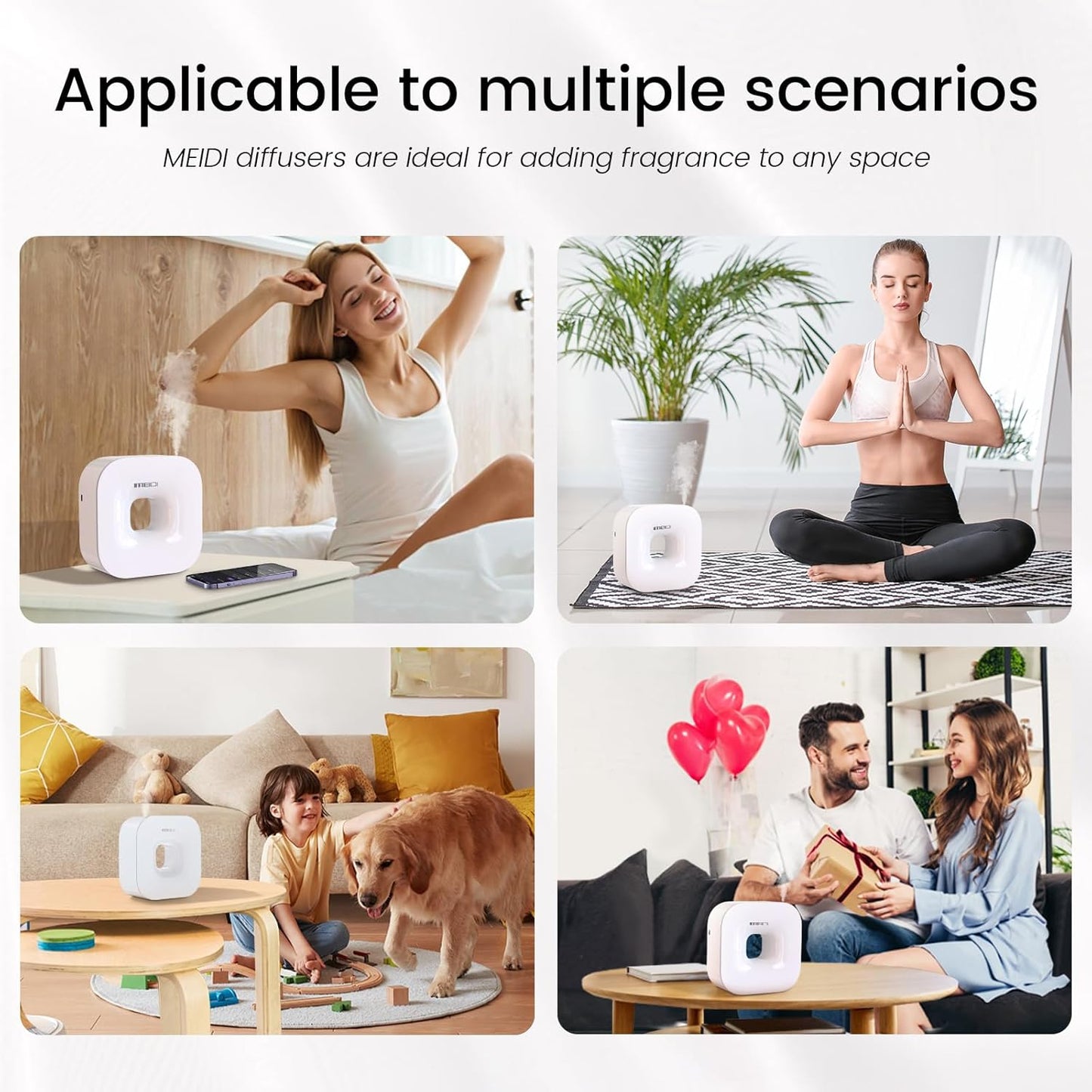 MEIDI Smart Scent Air Machine for Home - Waterless Essential Oil Diffuser with Cold Air Diffusion with App Control, Hotel Collection Diffuser, Waterless Essential Oil Diffuser, Hotel,Office, Spa