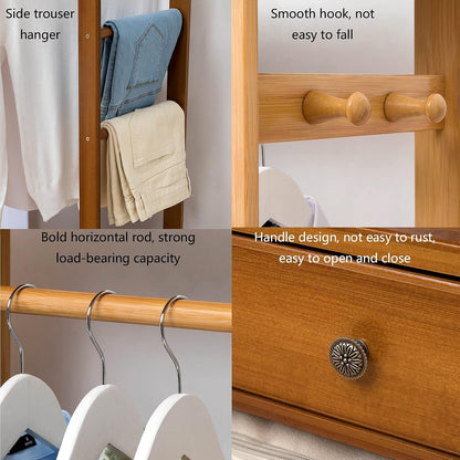 Generico Appendiabiti autoportante Elegante - Armadio Moderno in Legno per Vestiti, Scarpe, Cappelli e ombrelli - Mobile salvaspazio per Ingresso e Ufficio per Camera da Letto e corridoio