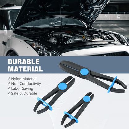 DASBET Straight Hose Pliers Set Fuel Line Clamps, 3 Sizes for Fuel, Brake, Gas Lines, Coolant Hoses (3pcs Straight)
