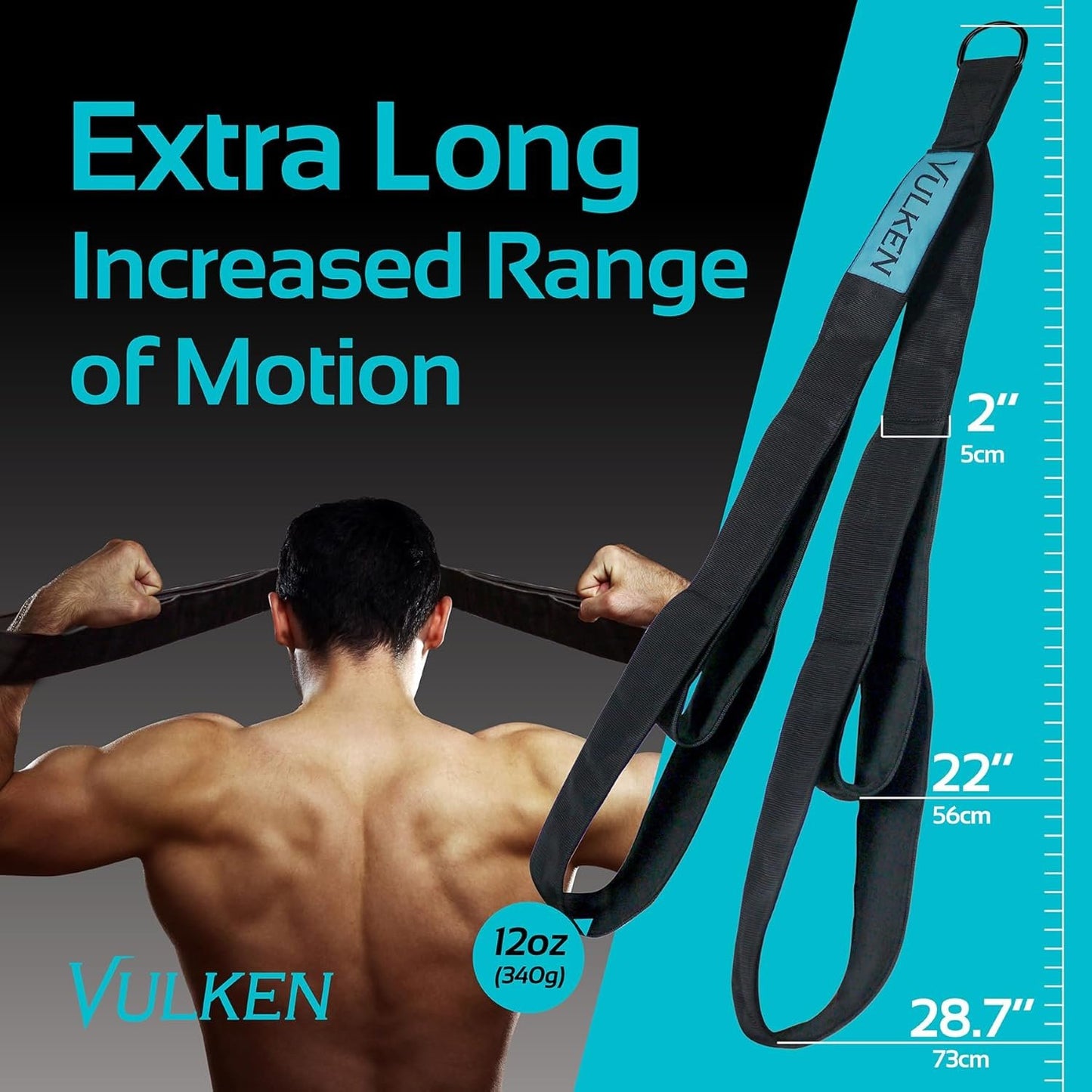 Vulken Tricep Rope Cable Attachment. 28.7 Inch & 22 Inch Two Lengths Built in One Pull Down Rope