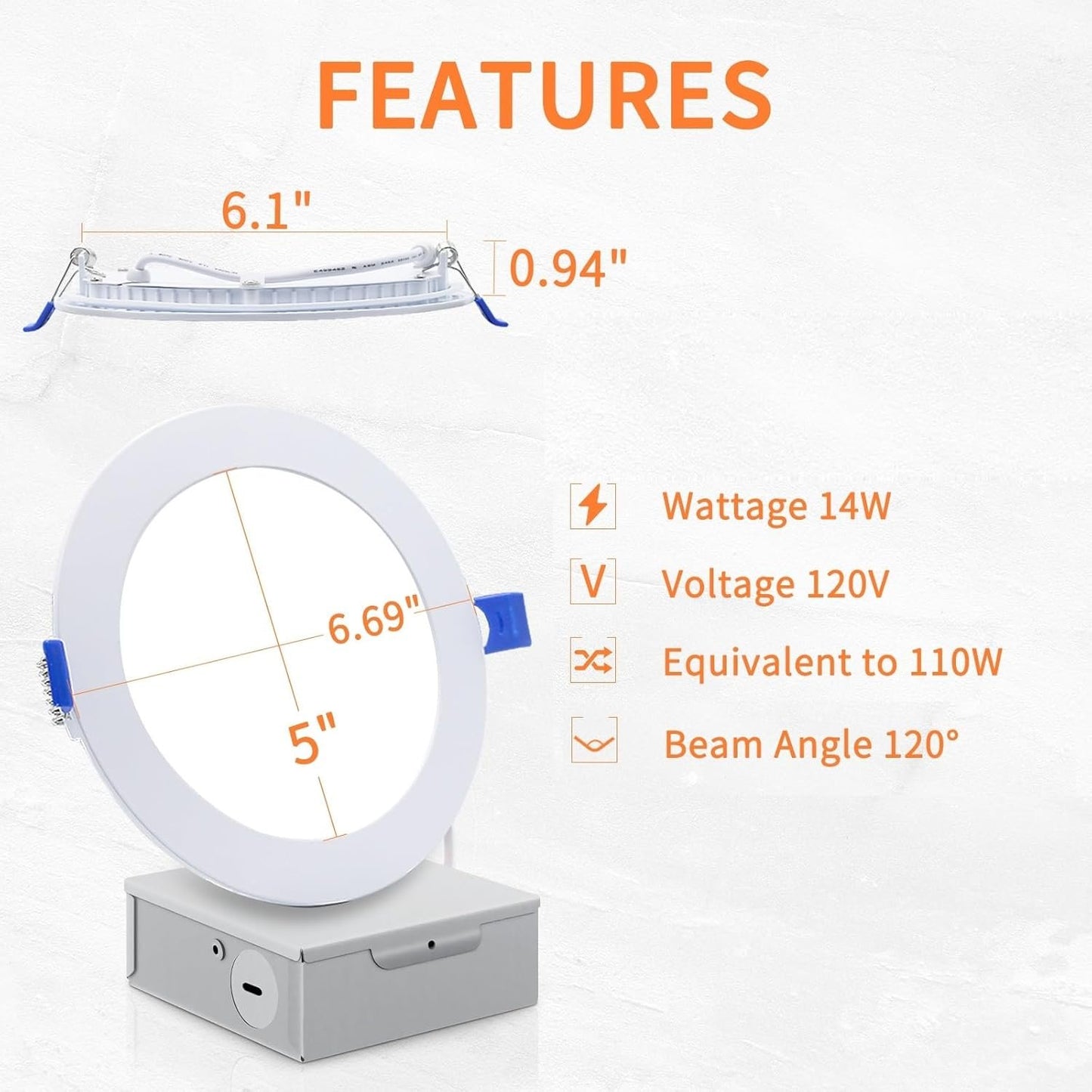 Smart LED Recessed Lighting 6 Inch, IC Rated & ETL Certified Recessed Ceiling Light, RGB & Cool & Warm White Dimmable Color Changing Downlight Work with Alexa/Google, Sync to Music, 1200Lumen,6 Pack