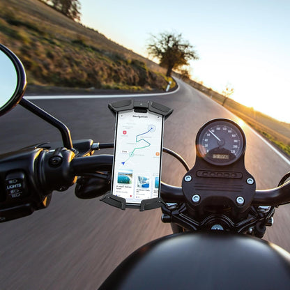 Motorcycle Phone Holder, Bike Phone Holder, Scooter Bike Handlebar, Safety Lock, One Hand Operation, Girevo Phone Holder