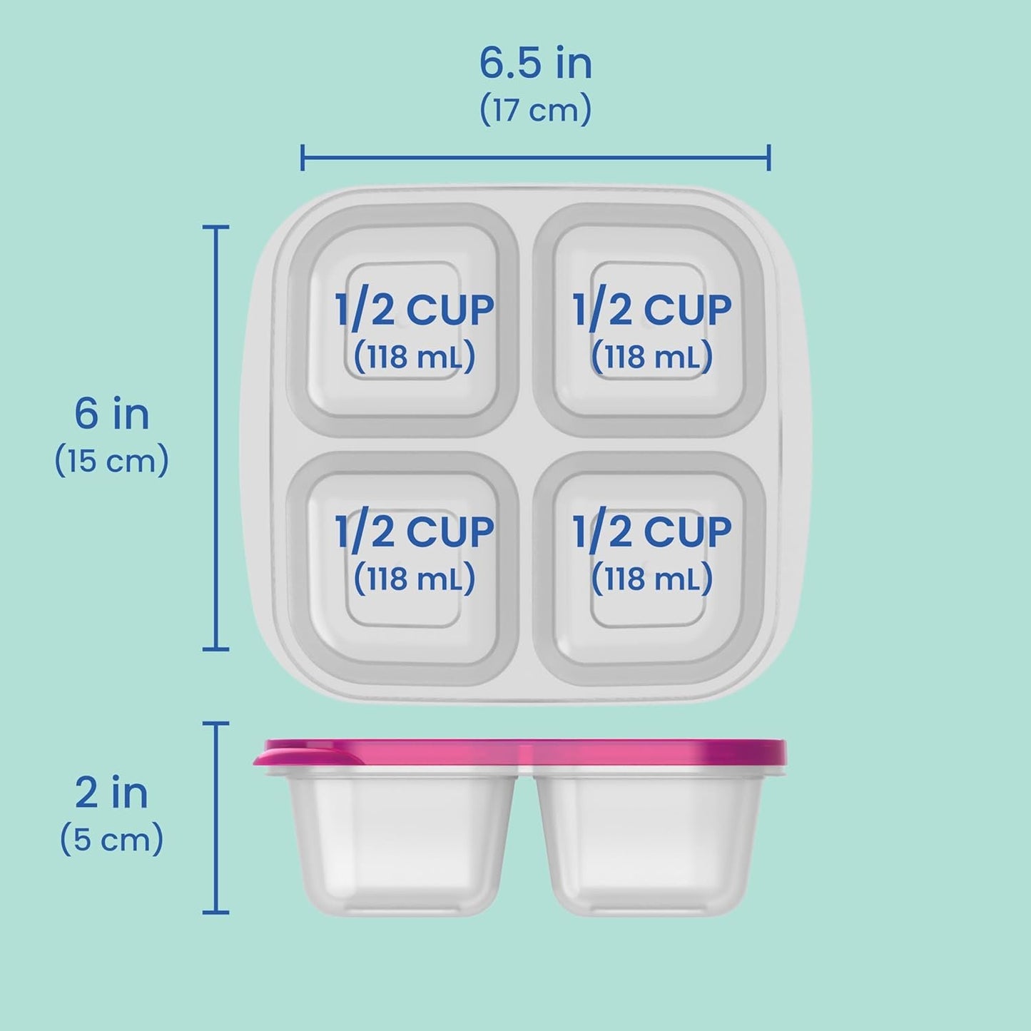 Bentgo Easyboxes 4-Compartment Snack Containers - 8-Piece Set with 4 Trays & 4 Custom-Fit Lids to Seal in Freshness - Reusable Food Storage & Meal Prep Bento BPA-Free Containers (Brights)