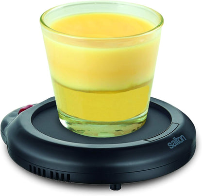 Salton Electric Mug Warmer | Keeps Beverages Hot for Hours | Versatile Coffee, Tea, Candle & Sauce Warmer | Compact Desk Accessory | Ideal for Office & Home | Black | 100% Canadian-owned & operated