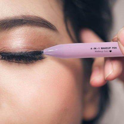 Makeup Pencil,4 in 1 Multifunctional Makeup Pencil Eyeliner Makeup Pencil Lip Liner Eyebrow Pencil Highlighter Compact Easy Makeup Accessories