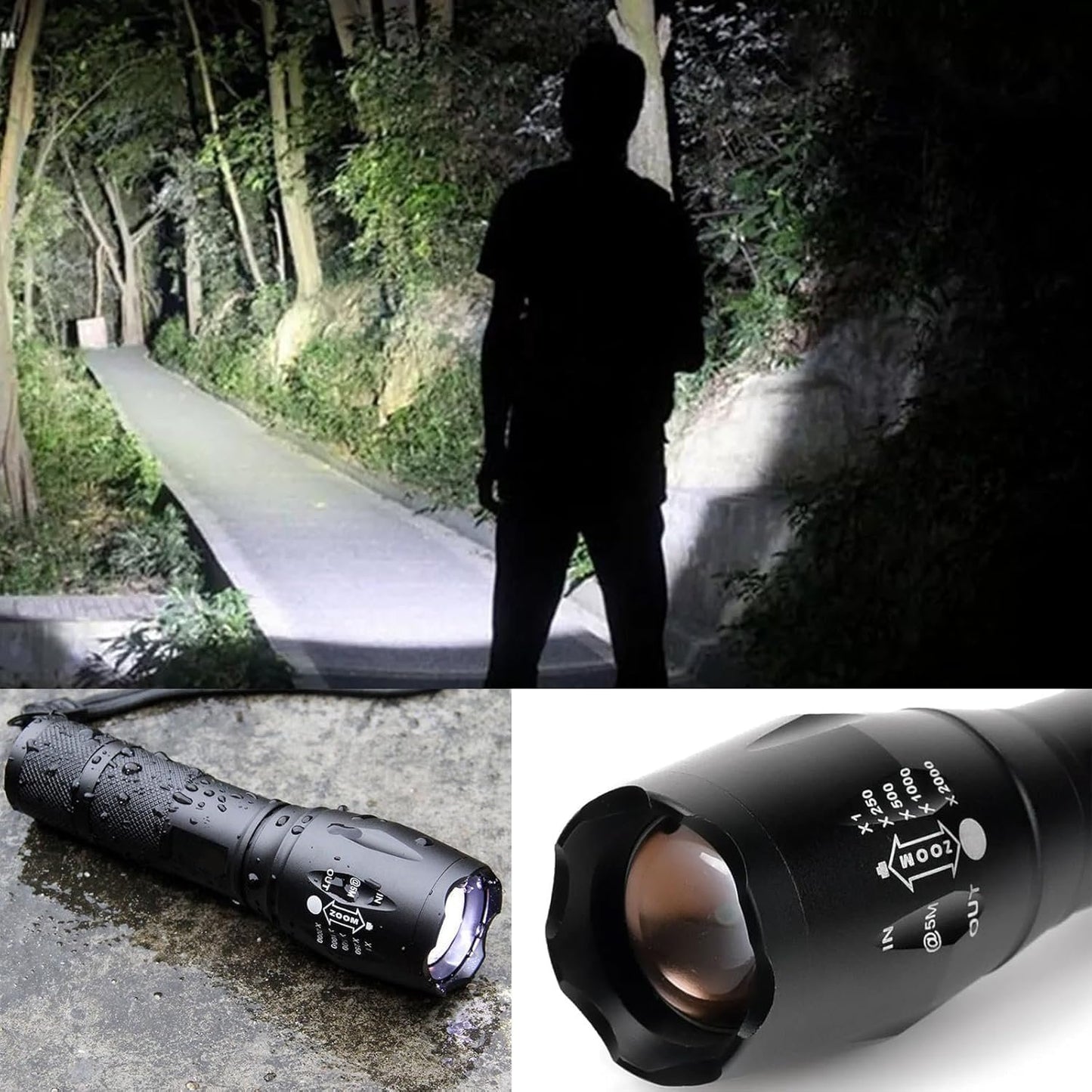 Vitaltac Flashlight, Vitaltac Mini Flashlight Tactical 900000 Lumens, Vitaltac Flashlights High Lumens Rechargeable, Waterproof Zoomable Duty Waterproof Flash Lights for Outdoor Or Emergencies (1)