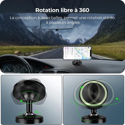 Vinabo 2 Pack Magnetic Car Phone Holder, Magnetic Car Phone Holder, 360° Rotation Car Phone Holder Compatible with All Smartphones