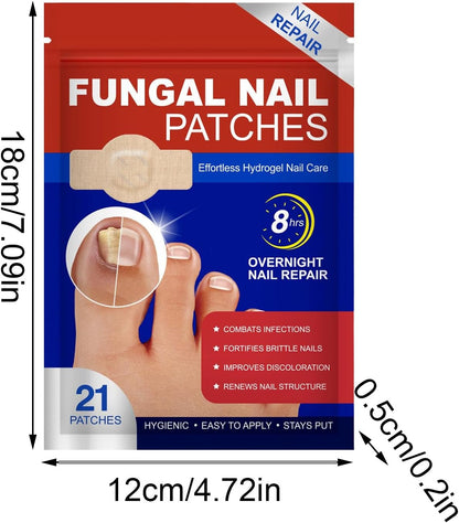 Toenail Patches, Nighttime Nail Repair, Breathable Foot Care, Crack and Discoloration Medication, Comfortable Adhesive, Pedicure Solution for Men Women Athletes Home Use