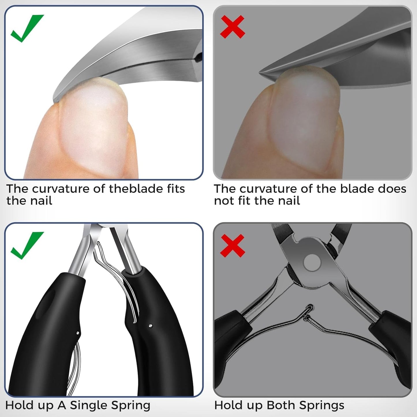 Toenail Clippers for Thick Toenails for Seniors, Angled Head Large Toe Nail Clippers Set for Men, Heavy Duty Ingrown Toenail Clippers with Wide Jaw, Ultra Sharp Slanted Nail Cutter with Long Handle