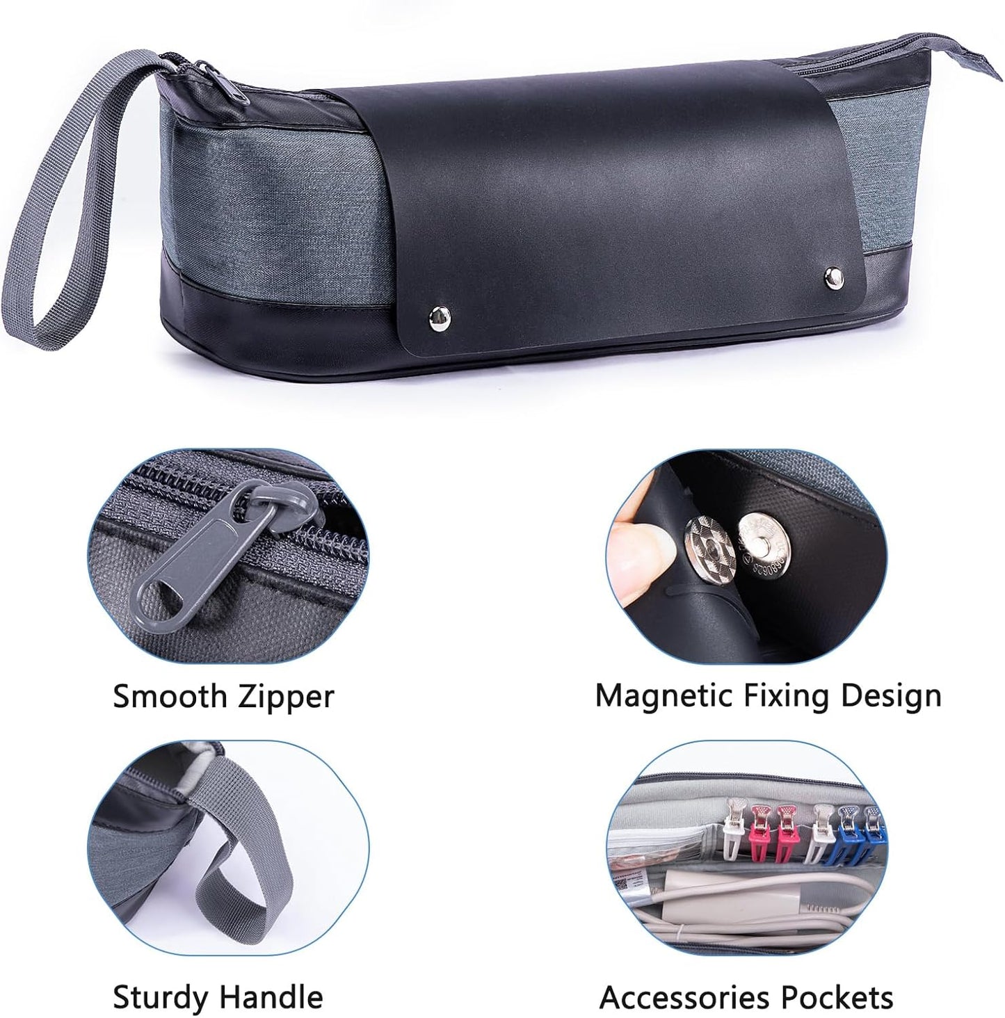 2IN1 Hair Tools Travel Bag with Removable Heat Resistant Mat Curling Iron Travel Case, Hair Dryer Organizer for Flat Irons, Straighteners and Haircare Accessories, Hot Tools Travel Bag Hair