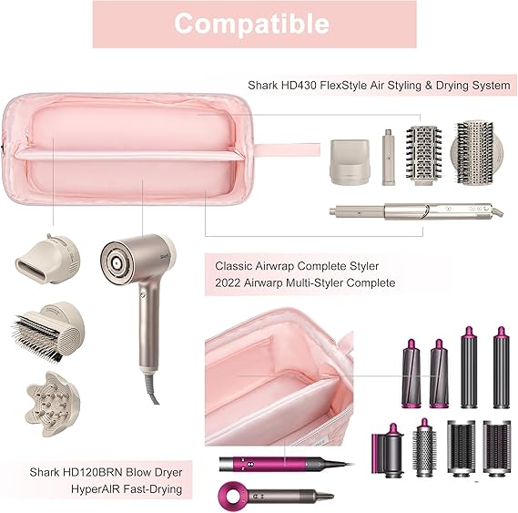 Leudes Hair Tools Travel Bag for Shark Flexstyle Carrying Case Portable Shark Hair Air Wrap Dryer Case Waterproof Dustproof Flat Curling Iron Travel Organizer